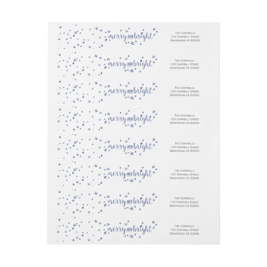 Merry & Bright Holiday Wraparound Address Label (Bogen)