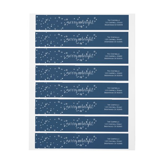 Merry & Bright Holiday Wraparound Address Label (Bogen)