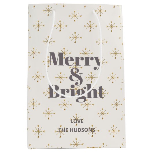 Merry & Bright Ivory Medium Mittlere Geschenktüte (Vorderseite)