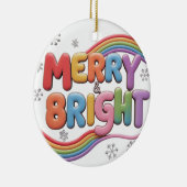 Merry & Bright Keramik Circle Ornament (Rechts)