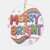Merry & Bright Keramik Circle Ornament (Links)