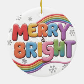 Merry & Bright Keramik Circle Ornament (Hinten)