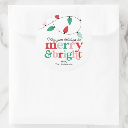 Merry Bright Lights Aufkleber (Tasche)