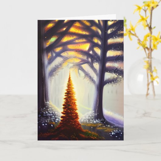 Merry & Bright | Little Lit Up Weihnachtsbaum Karte (Gelbe Blume)