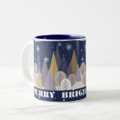 Merry Bright & Magic, bohemischer Wald Zweifarbige Tasse (Vorderseite Links)
