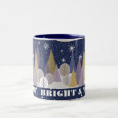 Merry Bright & Magic, bohemischer Wald Zweifarbige Tasse (Mittel)
