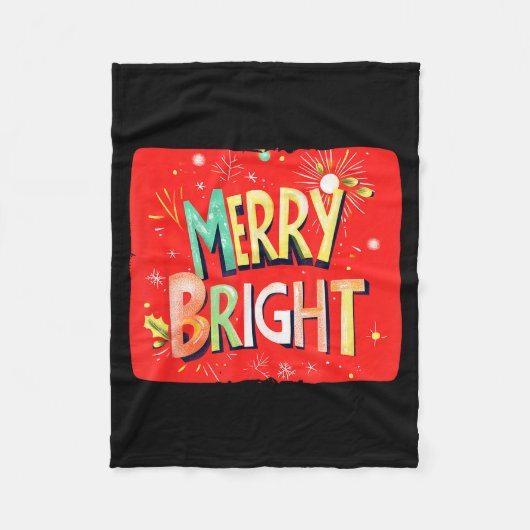 Merry Bright Magic For Holiday Cheer Fleecedecke (Vorderseite)