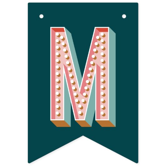 Merry + Bright Marquee Bunting Banner - Aquamarin (Dritte Fahne)