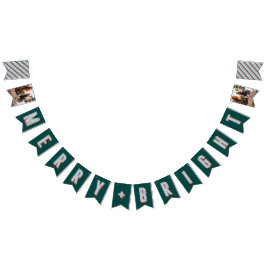 Merry + Bright Marquee Bunting Banner - Green