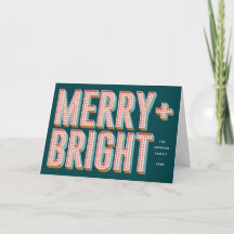 Merry + Bright Marquee Grußkarte - Aquamarin