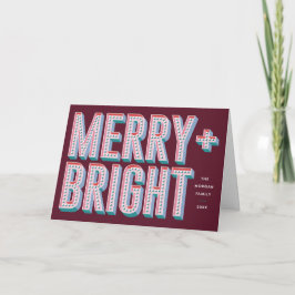 Merry + Bright Marquee Grußkarte - Rot Einladung