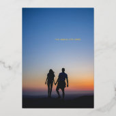 Merry & Bright Minimal Folien Feiertagskarte (Vorderseite)