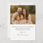 Merry & Bright Minimal Luxury Foto Holiday Card Einladung (Rückseite)