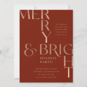 Merry & Bright Minimaler Urlaub Weihnachten Party Einladung (Vorderseite)