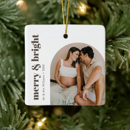 Merry & Bright Minimalistisch Arch Frame Boho Chic Keramikornament (Baum)