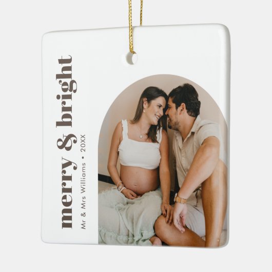 Merry & Bright Minimalistisch Arch Frame Boho Chic Keramikornament (Links)