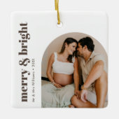 Merry & Bright Minimalistisch Arch Frame Boho Chic Keramikornament (Vorderseite)