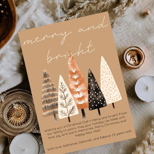 Merry & Bright Minimalistisch Boho Tan Weihnachten