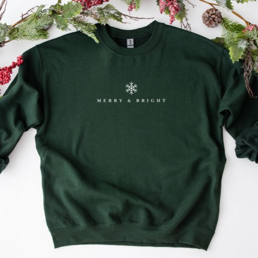 Merry & Bright Minimalistische Weihnachts Sweatshi Sweatshirt