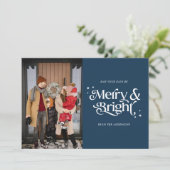Merry & Bright Minimalistisches Foto Weihnachten (Stehend Vorderseite)