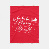 Merry & Bright mit Santa & Sleigh Fleecedecke (Vorderseite)
