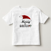 Merry & Bright mit Weihnachtsmannmütze Christmas, Kleinkind T-shirt (Vorderseite)