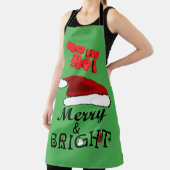 Merry & Bright mit Weihnachtsmannmütze Christmas, Schürze (InSitu)
