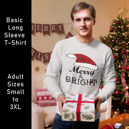 Merry & Bright mit Weihnachtsmannmütze, ZSSPG Lang T-Shirt