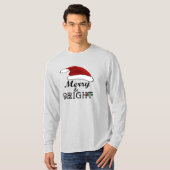 Merry & Bright mit Weihnachtsmannmütze, ZSSPG Lang T-Shirt (Vorne ganz)