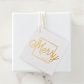 Merry & Bright Modern Christmas Silver Gold Foil Geschenkanhänger (Mit Box)