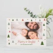 Merry Bright Modern Family Foto Scandi Weihnachten (Stehend Vorderseite)