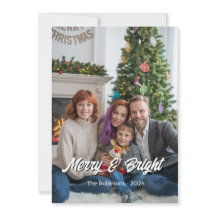 Merry & Bright Modern Foto Collage Family Xmas