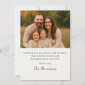 Merry & Bright Modern Foto Weihnachtskarte Einladung (Rückseite)