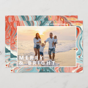 Merry & Bright Modern Liquid Marble Foto Holiday
