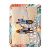 Merry & Bright Modern Liquid Marble Foto Holiday Magnet (Vertikal)
