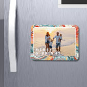 Merry & Bright Modern Liquid Marble Foto Holiday Magnet