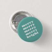 Merry & Bright Modern Minimal Aquamarin Blue Chris Button (Vorne & Hinten)