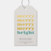 Merry & Bright Modern Minimal Aquamarin Blue Chris Geschenkanhänger (Vorderseite)