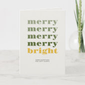 Merry & Bright Modern Minimal Gold Weihnachten (Vorderseite)