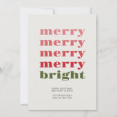 Merry & Bright Modern Minimal Grün Weihnachten (Vorderseite)