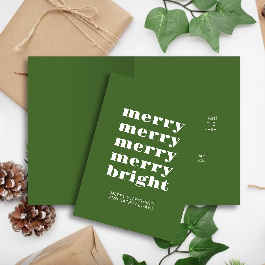 Merry & Bright Modern Minimal Grün Weihnachten