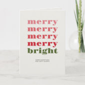 Merry & Bright Modern Minimal Grün Weihnachten (Vorderseite)