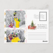 Merry & Bright Modern Red Christmas Tree & Script  Postkarte (Rückseite)