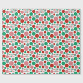 Merry & Bright Modern Simple Polka Dot Muster Geschenkpapier (Flach)