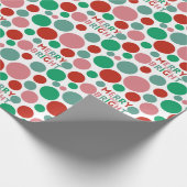 Merry & Bright Modern Simple Polka Dot Muster Geschenkpapier (Ecke)