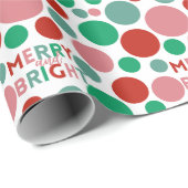 Merry & Bright Modern Simple Polka Dot Muster Geschenkpapier (Rolleneckpunkt)
