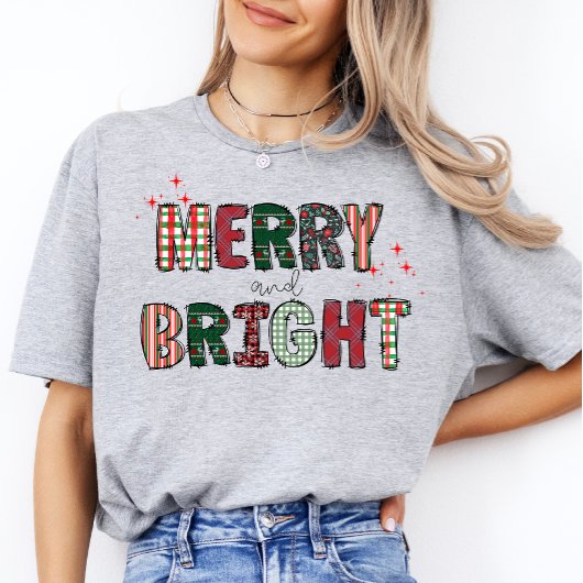 Merry&Bright Moderne Niedliche Weihnachtsfrauen T-Shirt