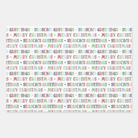 Merry & Bright Moderne Weihnachten Geschenkpapier Set (Vorderseite 3)