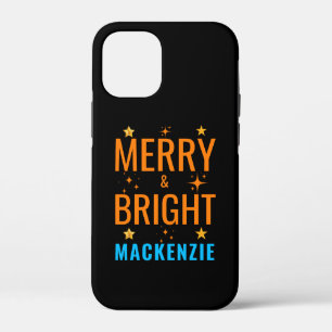 Merry & Bright Moderne Weihnachts Individuelle Nam Case-Mate iPhone Hülle