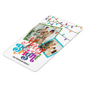 Merry & Bright Moderne Weihnachtsfamilie Magnet (Linke Seite)